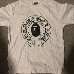 White Chrome Hearts x Bape Graphic Tee